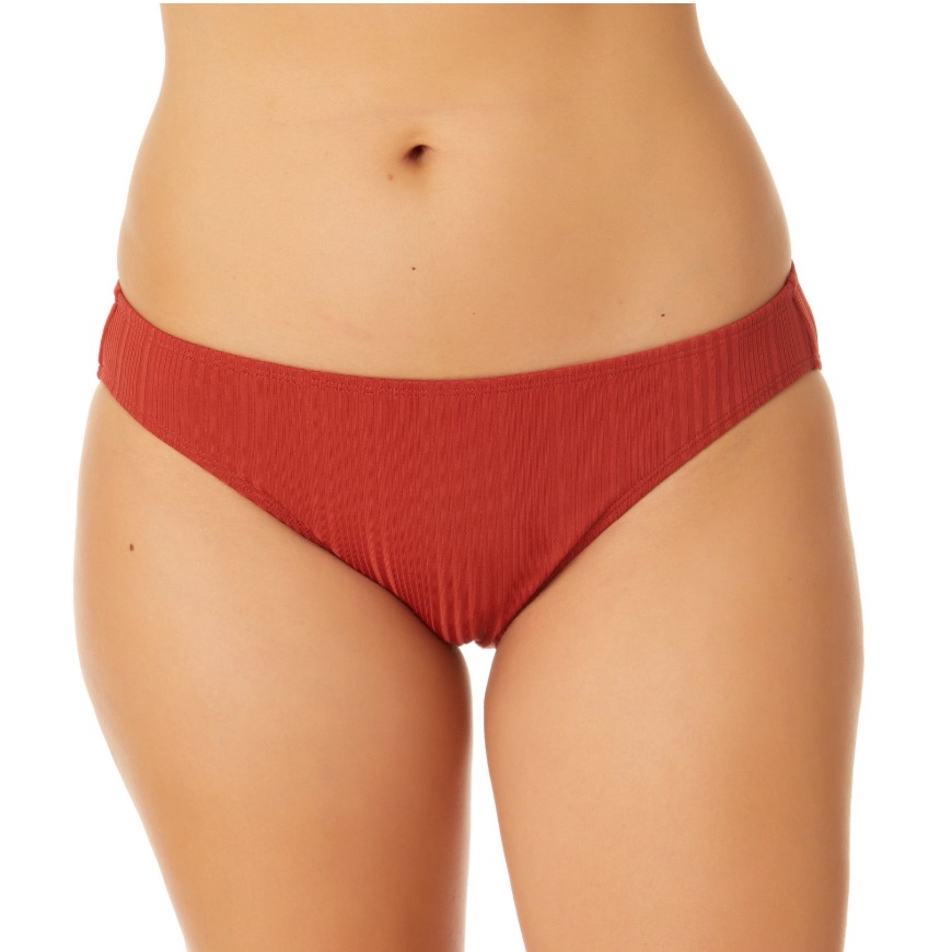 Nobo Ribbed Swim Bikini Bottom Size X-Large 15-17 Cotton Swimwear Rusty Brick